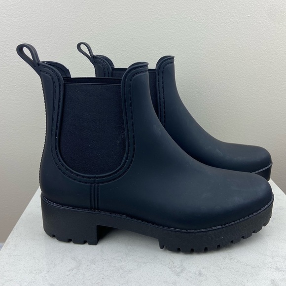JEFFREY CAMPBELL RAINZ CHELSEA LUG BOOTS Black Matte Size 9 - Picture 15 of 16